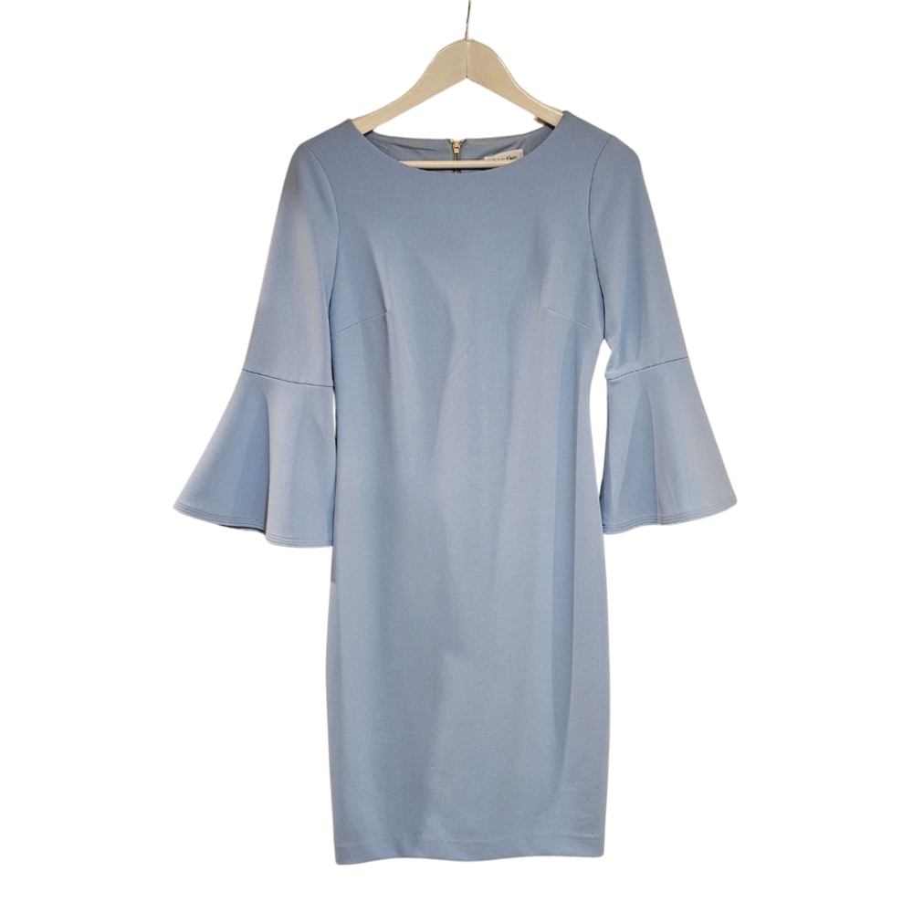 Blue Calvin Klein Dress with Bell Sleeve